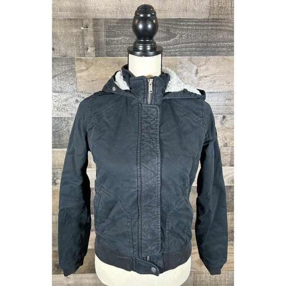 Hollister California Heritage Collection Women's Navy Blue‎ Jacket Small Stretch - Picture 2 of 10